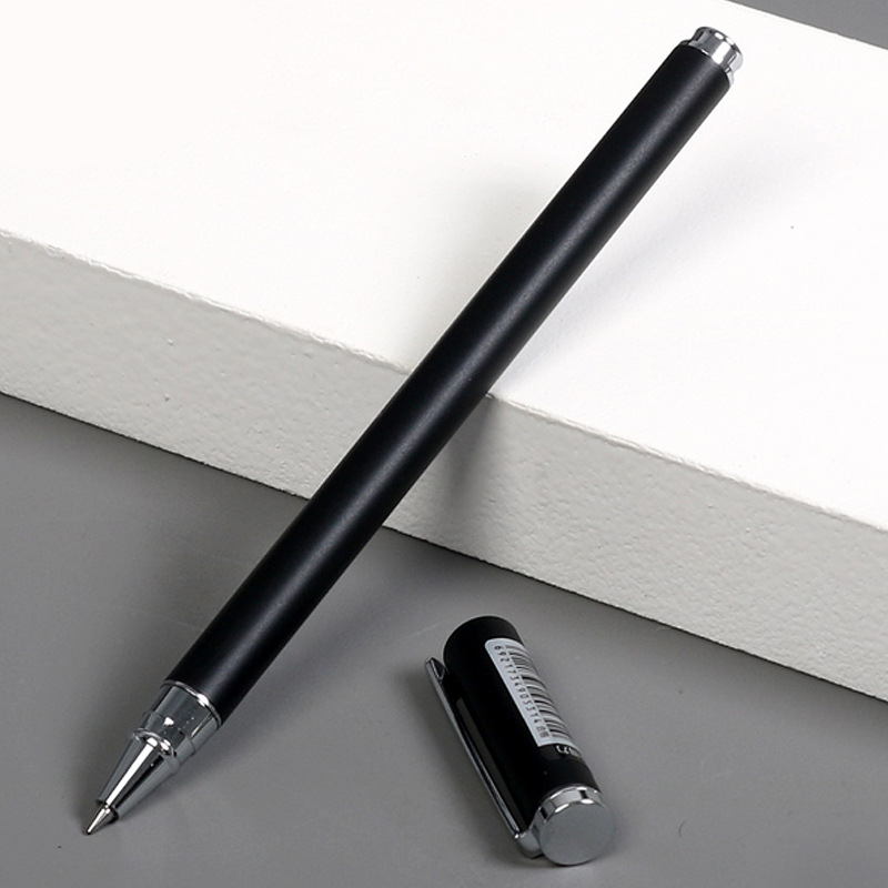 得力文具金属笔金属杆中性笔碳素笔商务办公签字笔黑色水笔批发