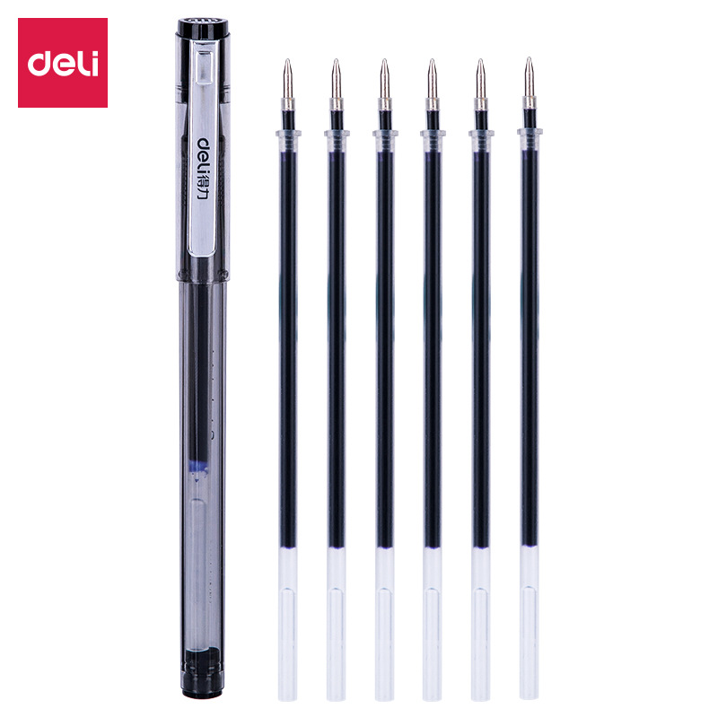 得力练字笔0.5蓝自动消失笔褪色笔水笔中性笔碳素笔字帖描红专用