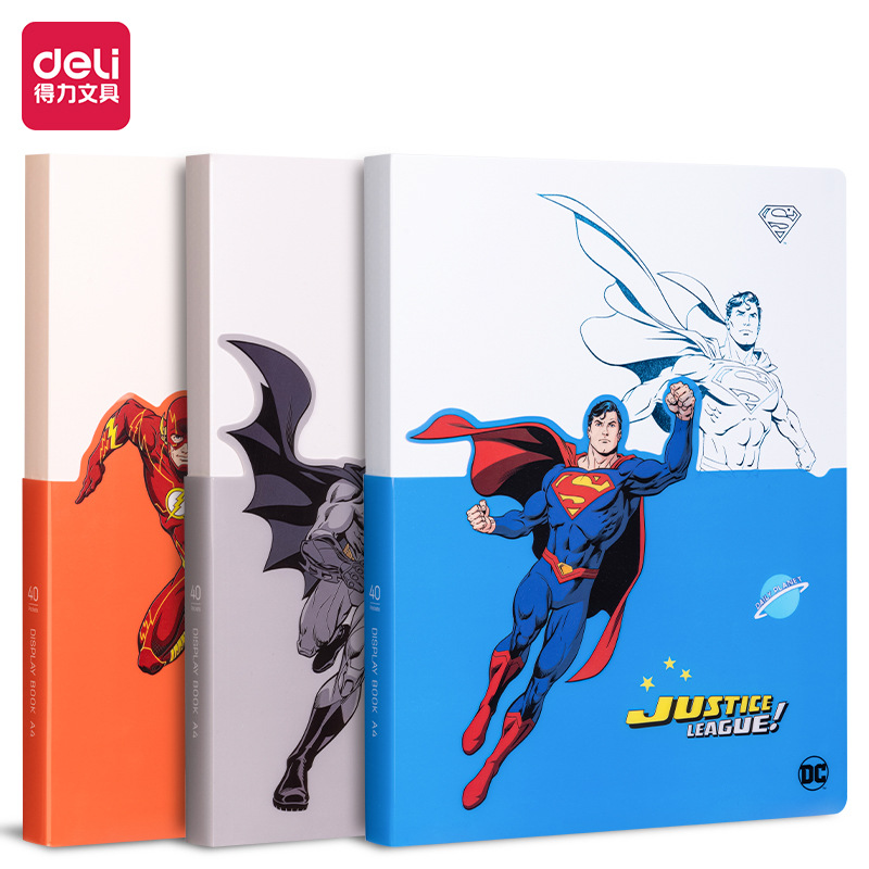 Deli Deli 72693 Justice Alliance DC Data Book 40 pages A4 folder transparent insert file storage box