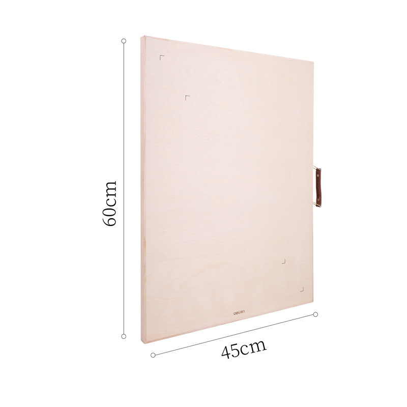 得力学生画架三角伸缩铝合金画架可调节木质画板美术素描写生支架