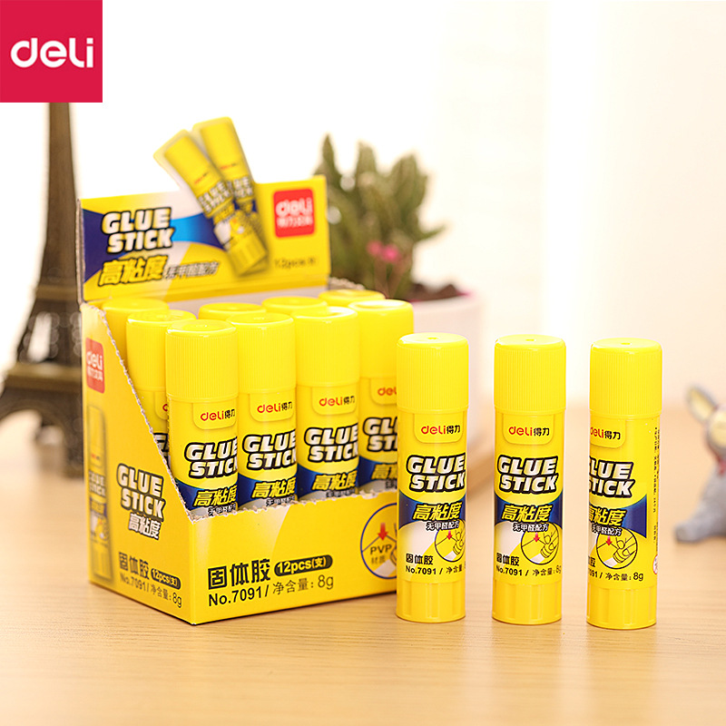 得力文具固体胶粘性好PVP 8g 15g  20g 36g白色固体胶 胶棒批发