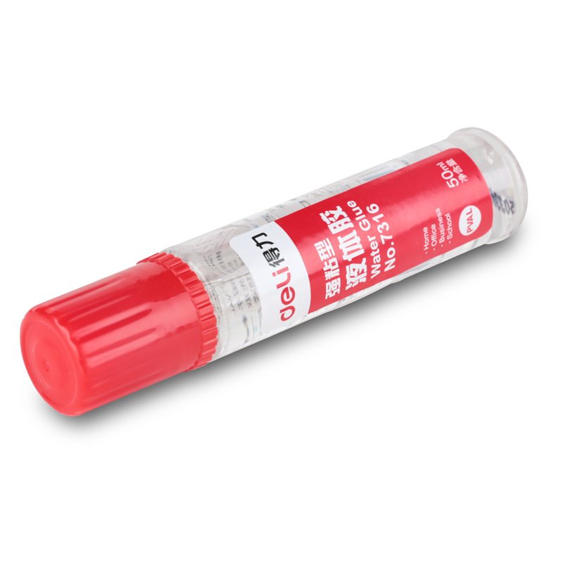 得力7317液体胶透明液体胶水大号学生手工diy粘贴胶100ml海绵头