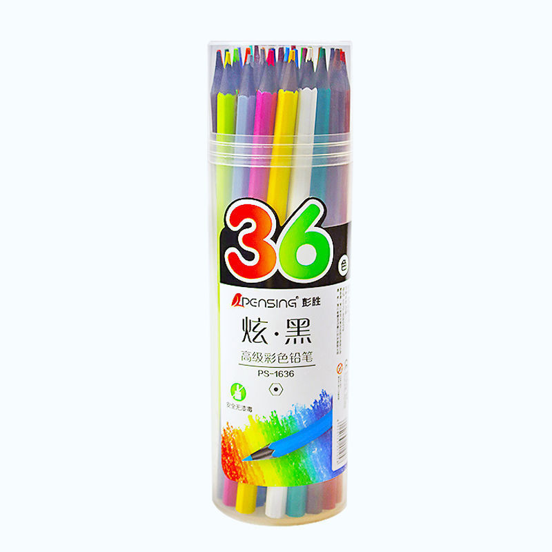 Peng Sheng's New Product Dazzling Black Advanced Color Pencil 12 Colors 24 Colors 36 Colors 48 Colors Lead Children's Painting Filler Brush
