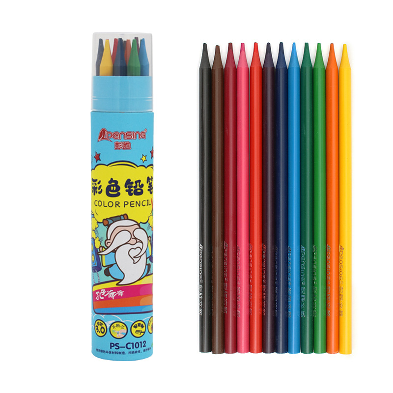 衢州形象南孔爷爷孔子12色全彩彩铅环保彩色铅笔培训礼品工厂清仓