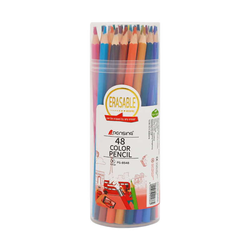 12色彩铅定制logo24色彩色铅笔36色18色48色亚马逊厂家可擦六角杆