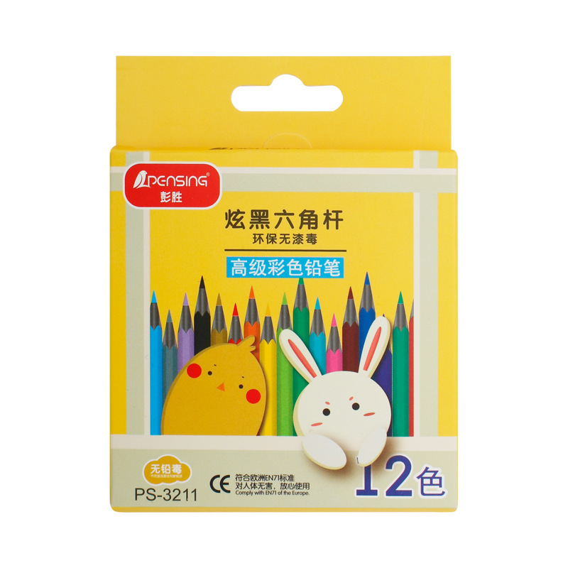 12 Color Cartoon Animal Color Lead 48 Pen Student Drawing Stationery Color Pencil Multi color Environmental Protection Oil Color Lead Manufacturer