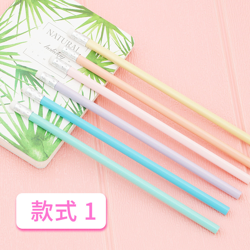 直播激光刻字铅笔HB马卡龙色光纤紫外通用写字笔三角彩杆厂家批发