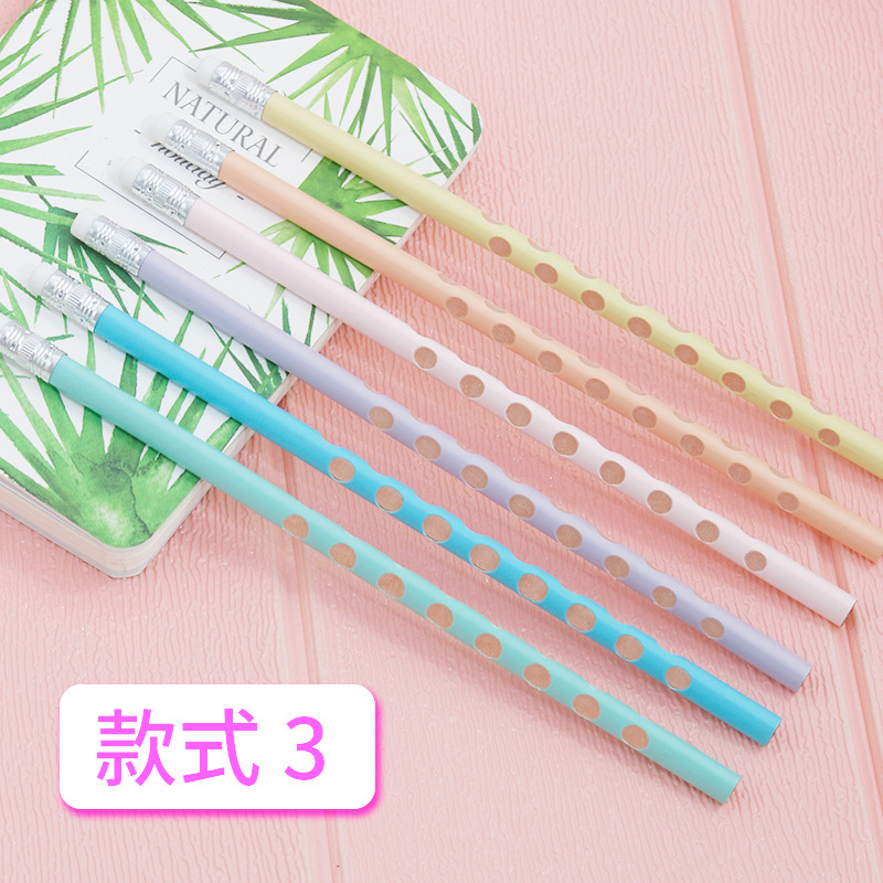 直播激光刻字铅笔HB马卡龙色光纤紫外通用写字笔三角彩杆厂家批发