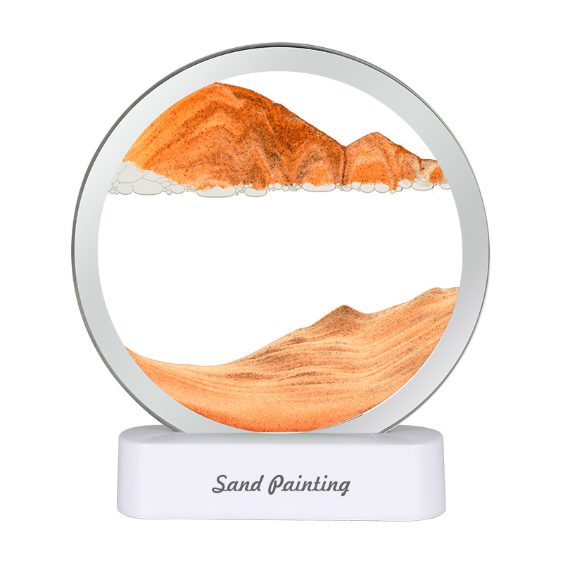 New wholesale desktop sand painting night light LED dormitory bedroom atmosphere lighting hourglass light flow sand painting desk light