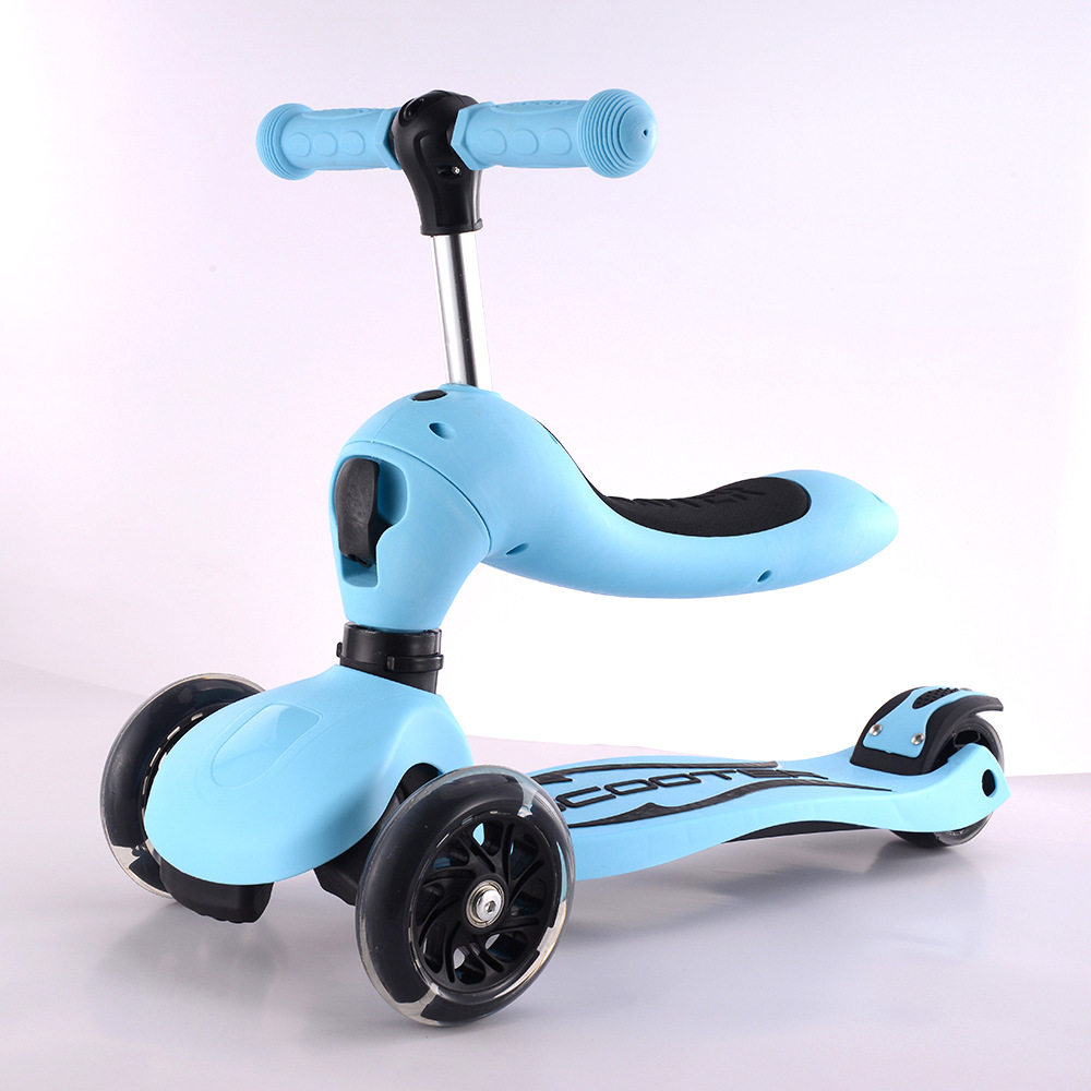 三合一宝宝滑板车闪光三轮多功能拆卸儿童两用溜溜车外贸加工定做