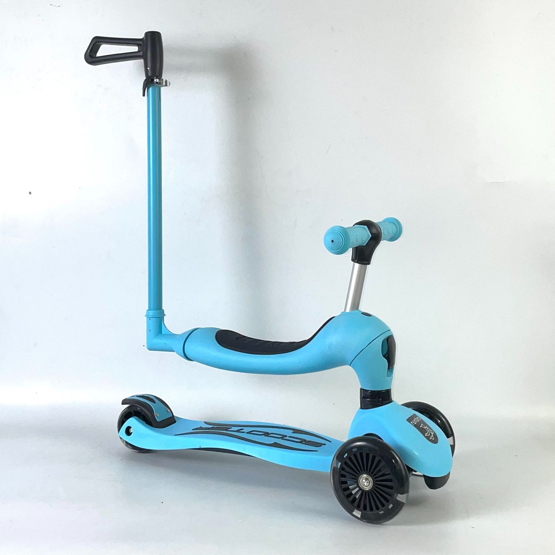 Three in one baby scooter flash three wheel multifunctional disassembly children's dual purpose scooter foreign trade processing customization