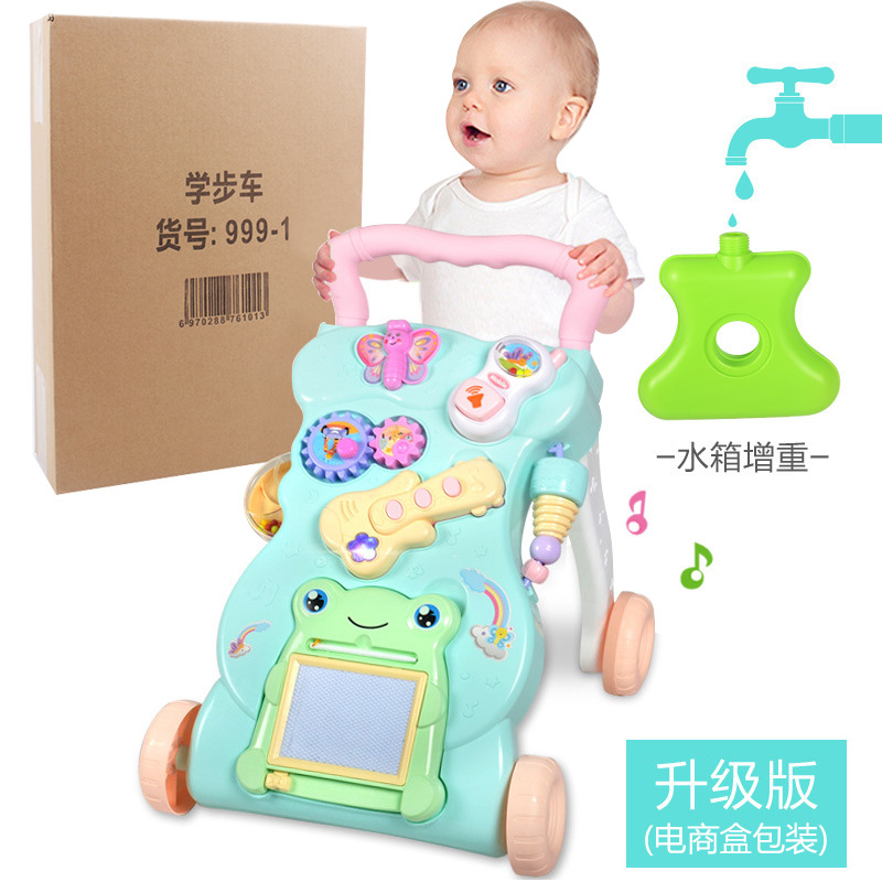 Cross border Baby 0-2 Year Old Hand Pushed Toddler Multi functional Music Drawing Board Children's Toy Walking Aid Adjustable Speed