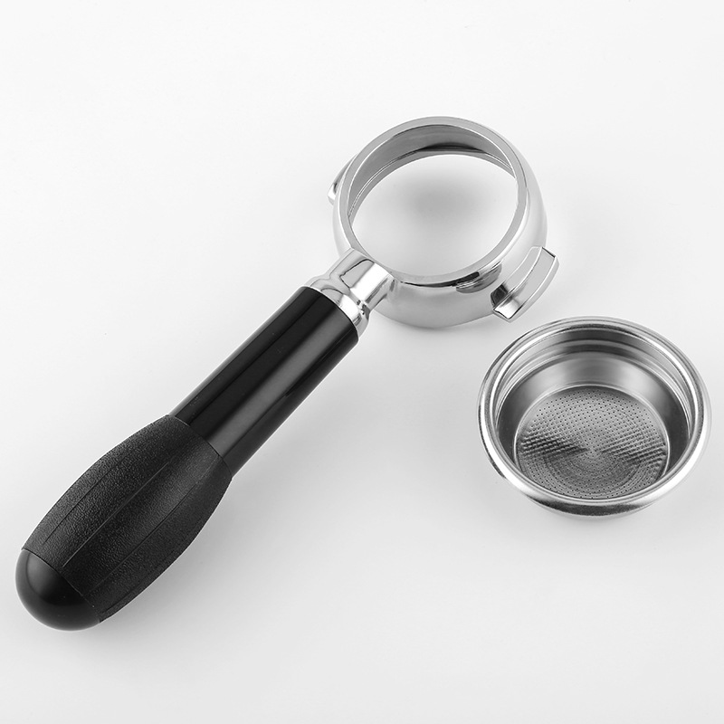 格米莱专业不锈钢无底手柄58MM单层滤网咖啡机手柄通用单双杯粉碗