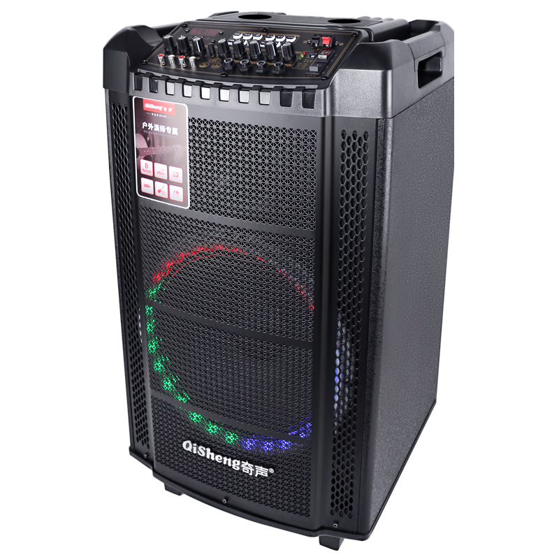 奇声户外拉杆音响蓝牙木质音箱