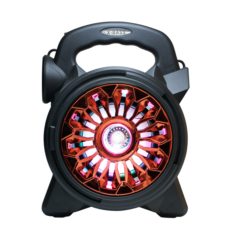 户外便携式蓝牙音响大音量带手电筒夜灯插卡收音机七彩音箱批发