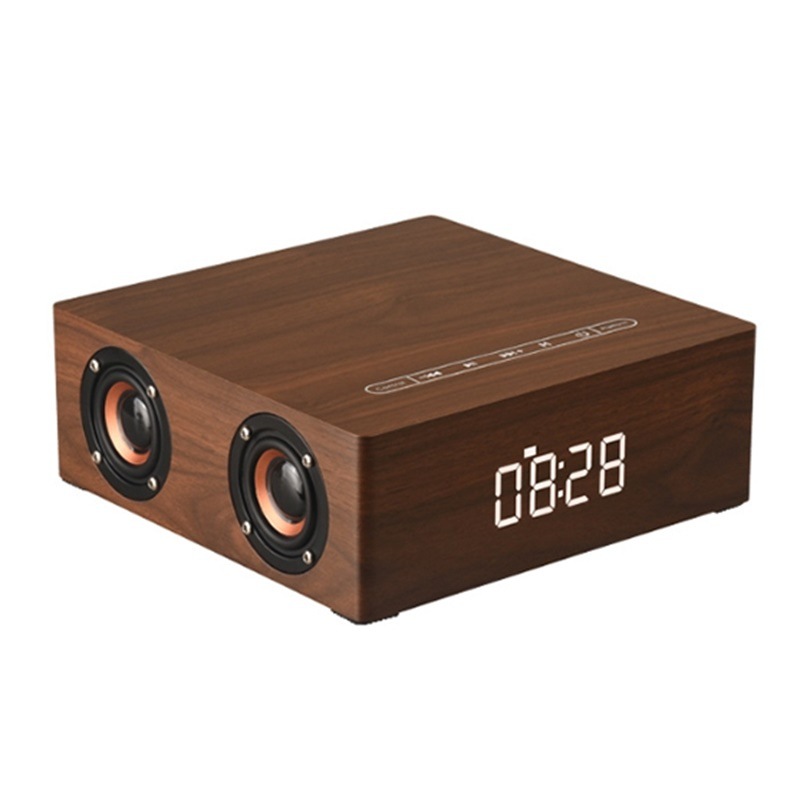 Wooden high-power wireless Bluetooth speaker, intelligent desktop clock, wireless charging subwoofer, home audio factory