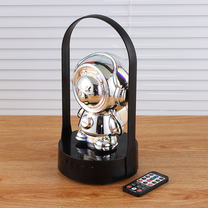 玻璃宇航员台灯家用蓝牙音箱七彩发光露营灯轻奢氛围灯