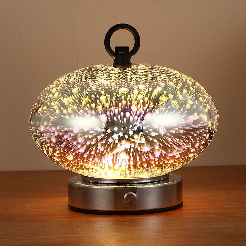 充电酒吧台灯餐桌面氛围灯工厂货源烟花流星七彩变光小夜灯