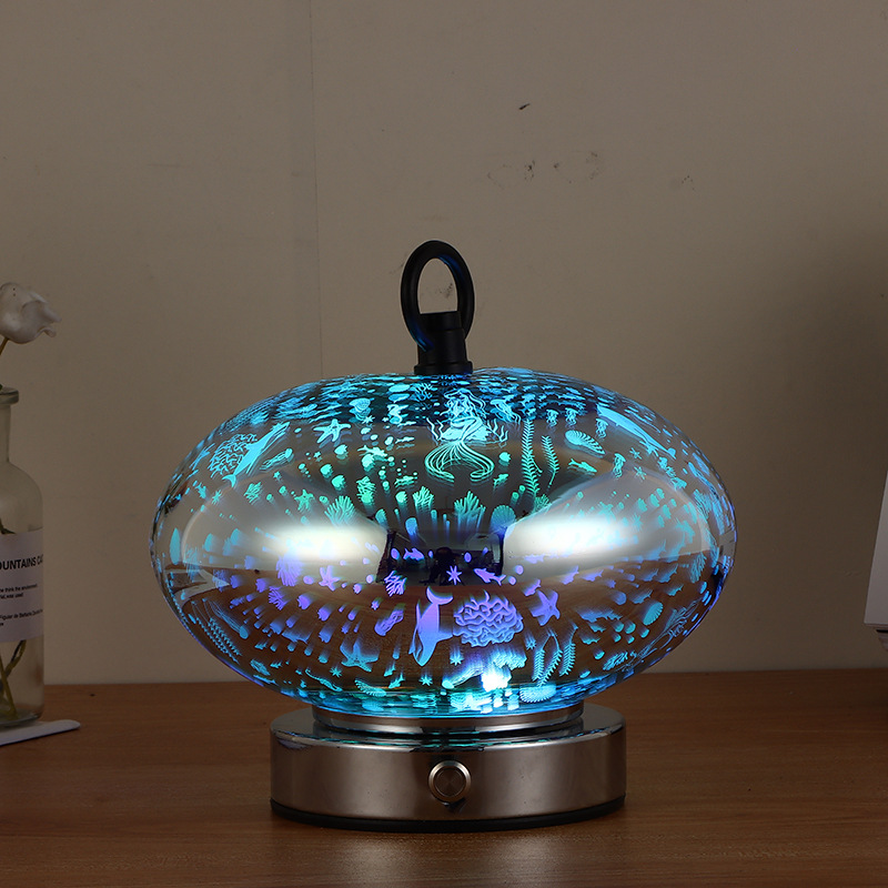 充电酒吧台灯餐桌面氛围灯工厂货源烟花流星七彩变光小夜灯