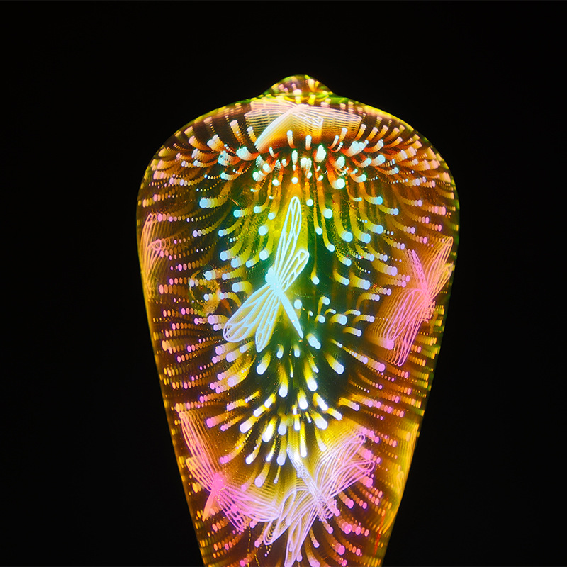 LED七彩立体3D炫彩艺术厂家直营热销T64装饰浪漫灯泡