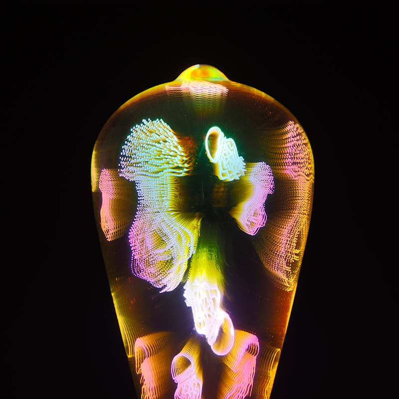 LED七彩立体3D炫彩艺术厂家直营热销T64装饰浪漫灯泡