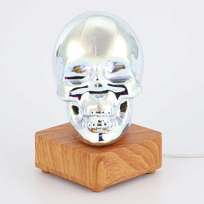 厂家直供骷髅头3d烟花玻璃创意夜灯七彩变光家用卧室桌面夜灯