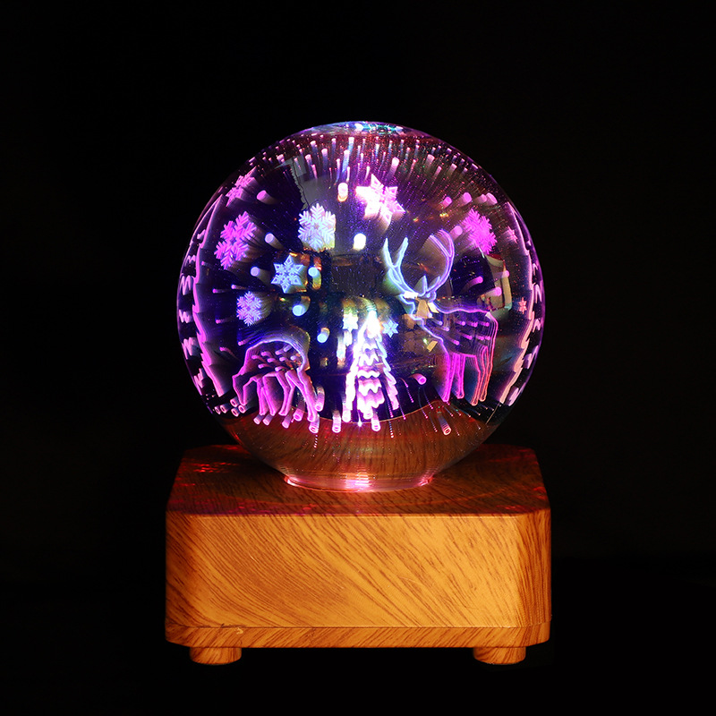 新款3d树叶玻璃小夜灯床头卧室usb插电睡眠氛围灯