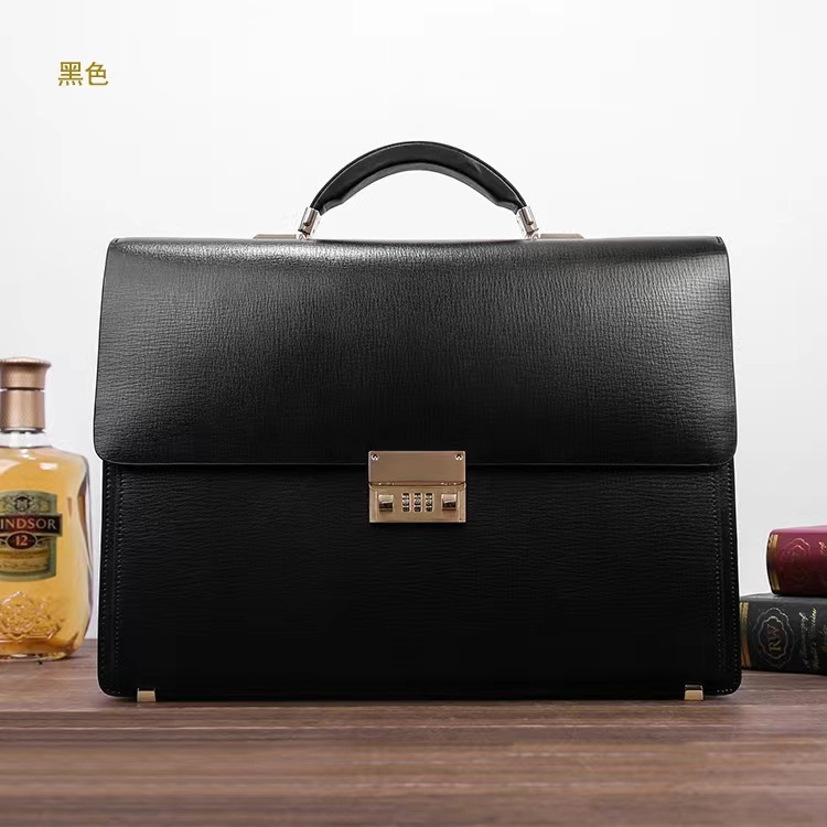 A man's briefcase for distribution Men's handbag Imported pure cowhide men's computer bag Combination lock business bag