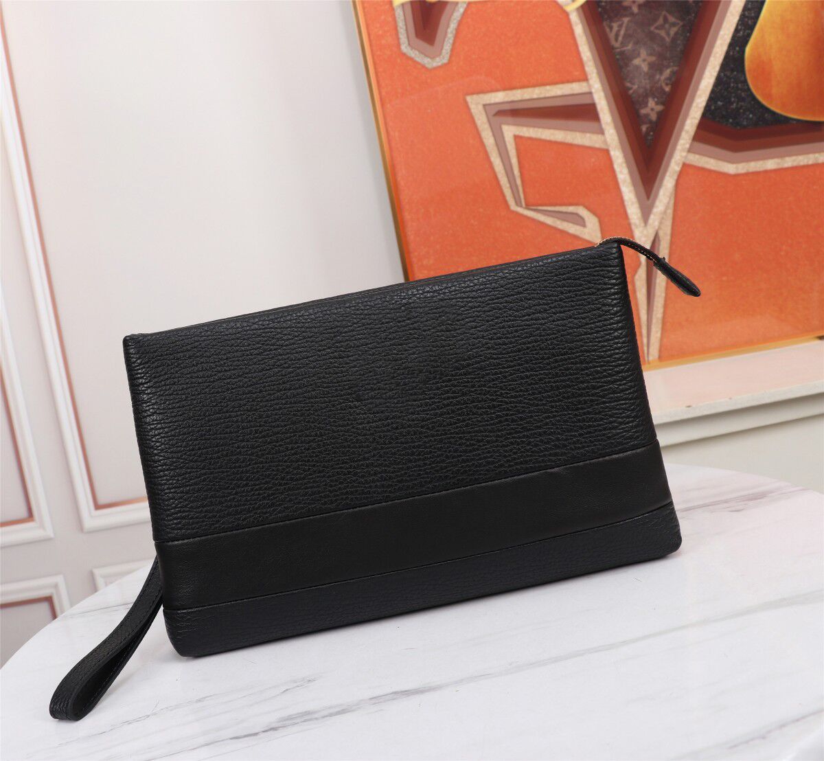 Factory direct sales of imported cowhide men's handbags Fashion trend Men's handbags Counter quality men's wallets