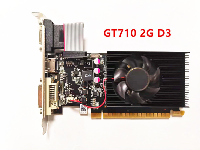 台式机GT710显卡 2G D3小机箱半高刀卡全高办公显卡 2K高清