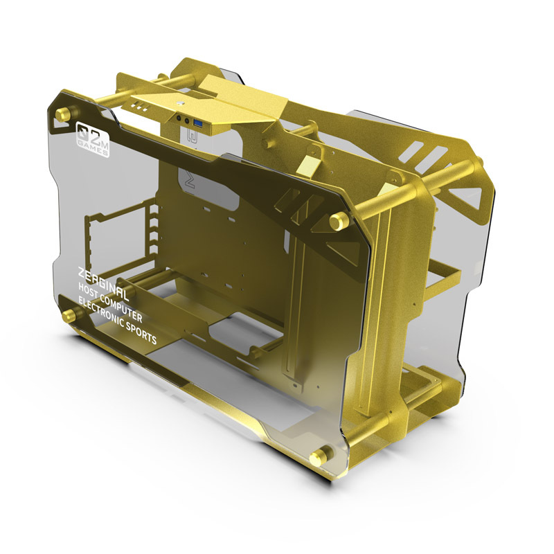 Zeaginal/炽果ZC-02M MATX钢化玻璃侧透网咖台式机水冷小机箱全新