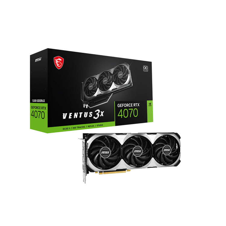 新品MSI GeForce RTX 4070 VENTUS 3X 12G OC游戏显卡3风扇
