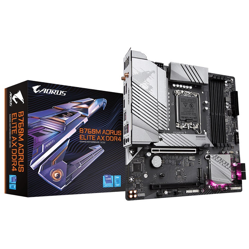 B760M AORUS ELITE AX DDR4主板支持CPU13490F13600KF13700KF