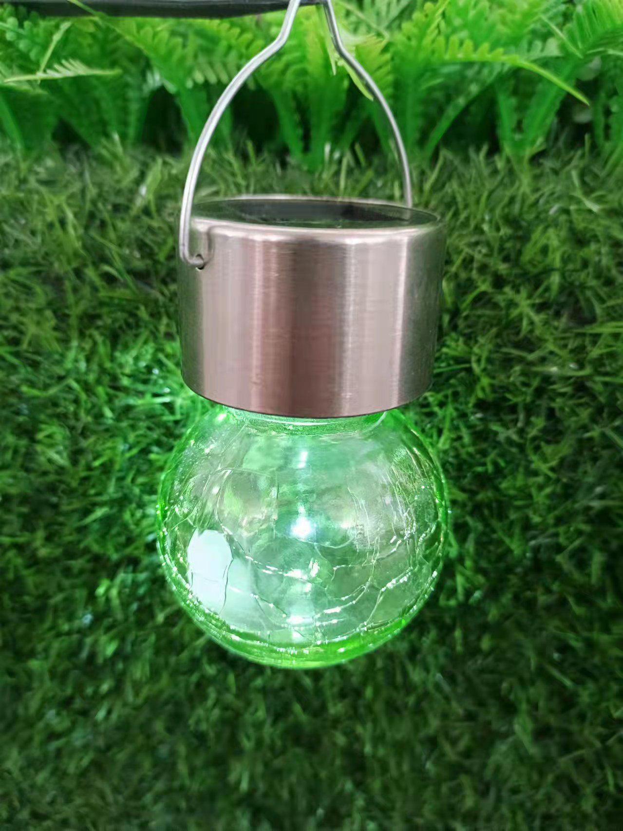 户外太阳能裂纹灯节日活动装饰彩色吊球灯花园户外防水太阳景观灯