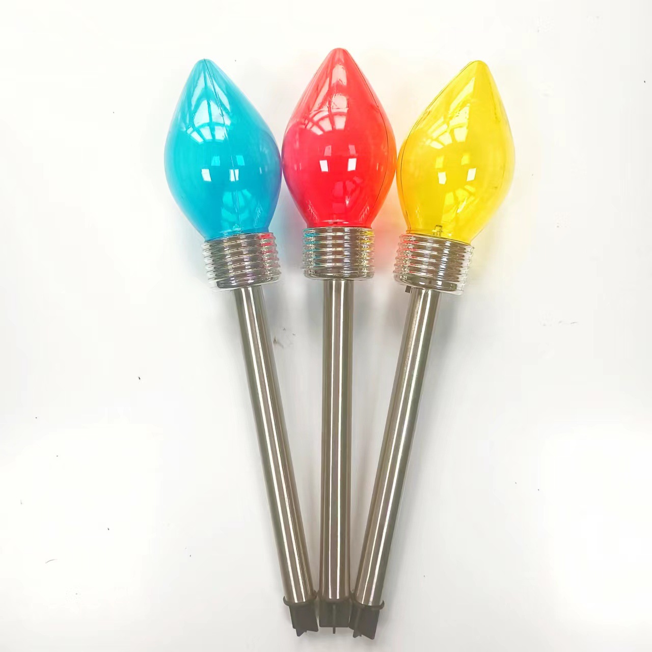 户外太阳能圣诞灯糖果色塑料草坪圣诞灯庭院太阳能氛围灯灯