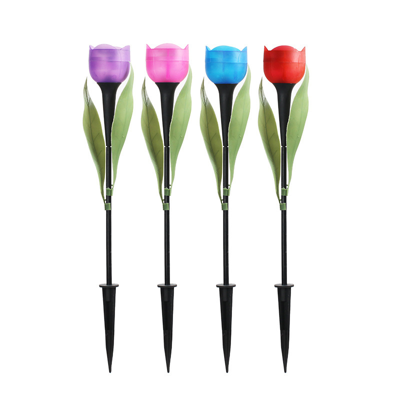 太阳能郁金香灯 仿真郁金香节日装饰LED灯户外地插太阳能景观灯
