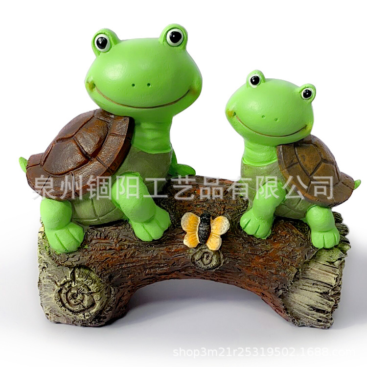 亚马逊跨境太阳能灯户外庭院草坪装饰景观灯乌龟雕塑树脂摆件
