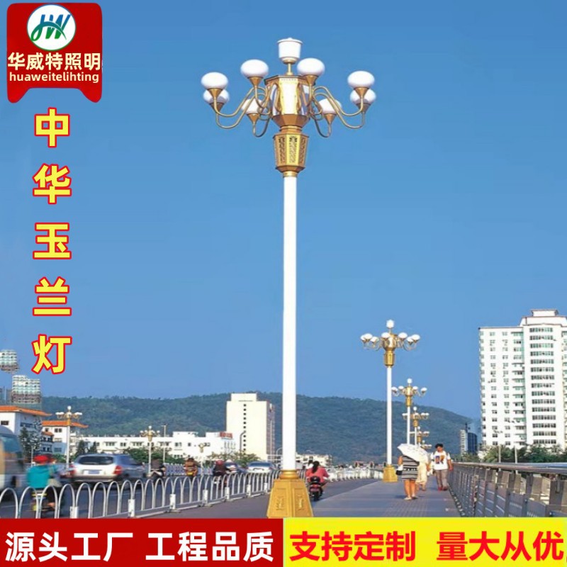中华灯生产厂家户外广场LED景观灯市政道路8米10米八叉九火中华灯