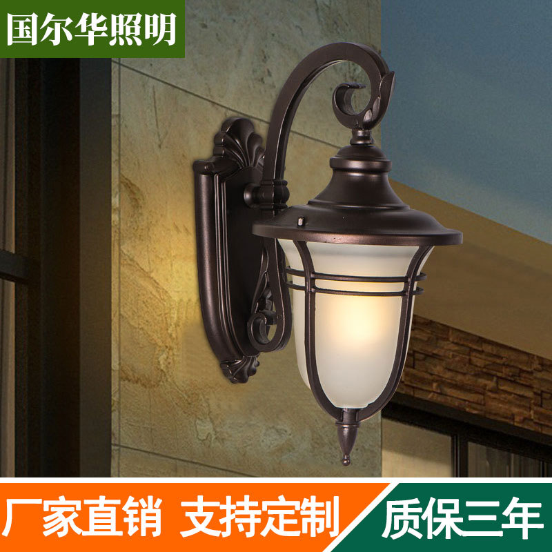户外别墅酒店外墙灯 防水压铸铝庭院灯具 欧式过道灯工程批发