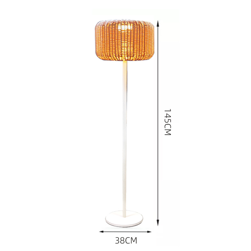 2023太阳能藤艺led落地灯户外藤编灯pe灯笼手编田园茶室简约客厅