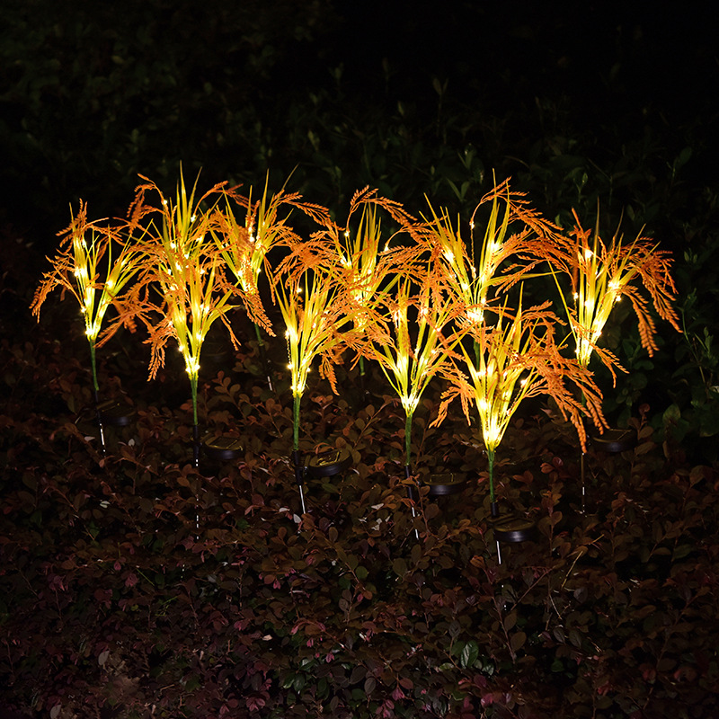 厂家批发led太阳能发光杆7头水稻灯庭院公园太阳能仿真麦穗插地灯