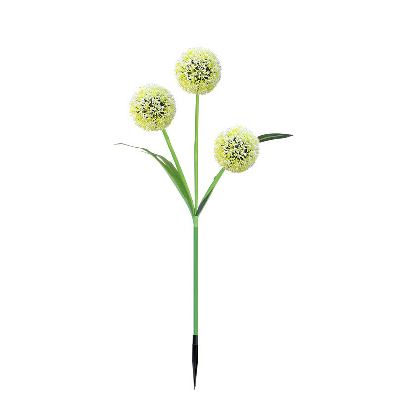 3头葱花球塑料大花葱地插灯户外led花园多头仿真欧式葱灯金黄光