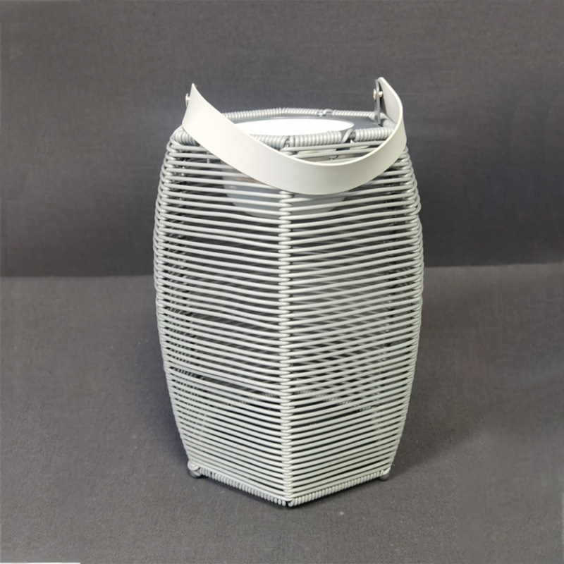 充电式手提藤灯LED发光露营灯氛围台灯庭院田园防水防尘PE藤户外