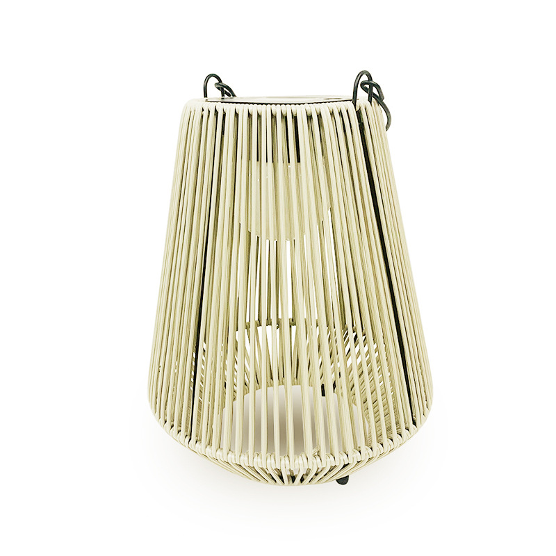 太阳能手提灯手工编织藤艺藤编落地灯台灯环保PE材质户外庭院花园