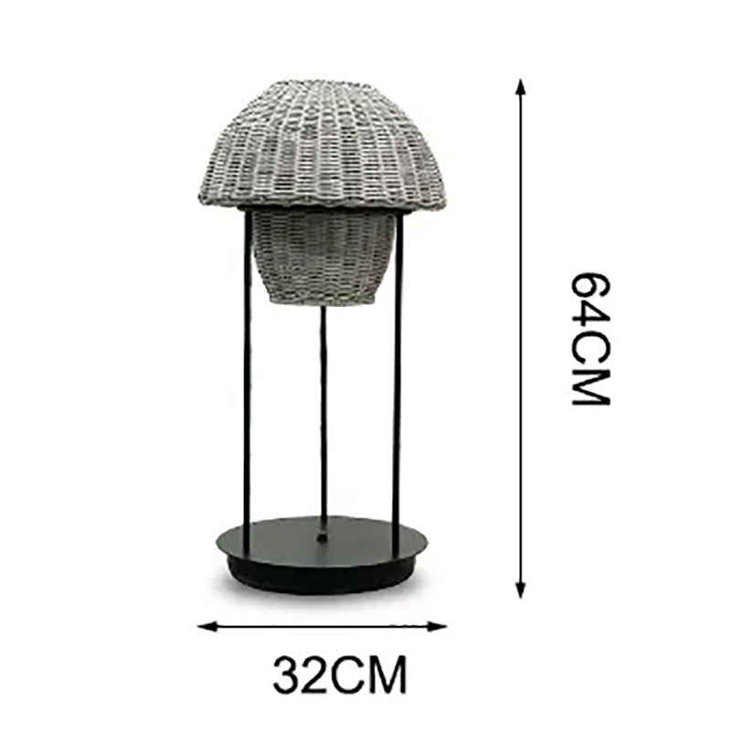 太阳能落地灯手工编织藤艺灯PE户外防水田园草坪庭院花园草地露台