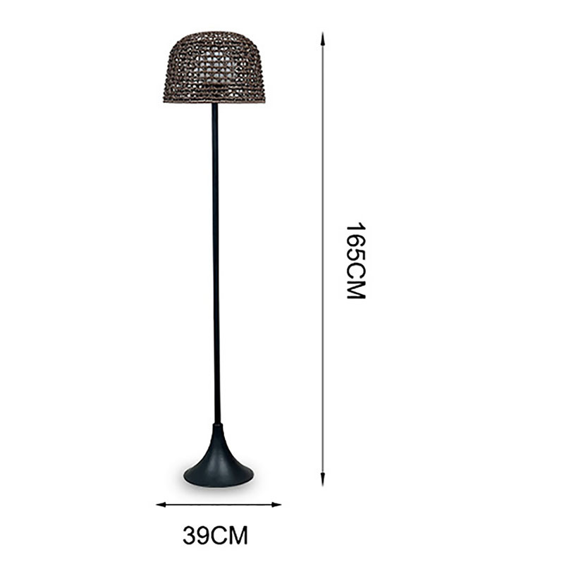 工厂直销led灯藤艺落地灯手编复古防水暖光庭院灯PE餐厅客厅民宿