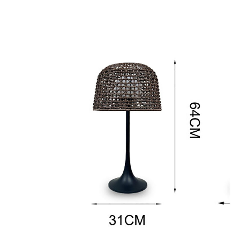 工厂直销led灯藤艺落地灯手编复古防水暖光庭院灯PE餐厅客厅民宿