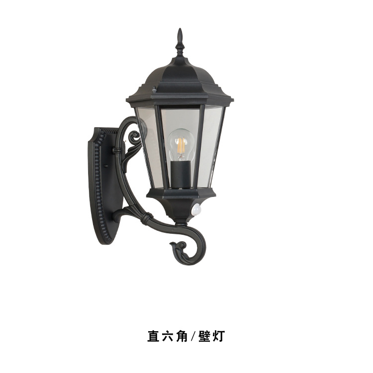 室内外人体感应壁灯户外防水铝材北欧楼梯壁灯复古门口墙壁灯批发