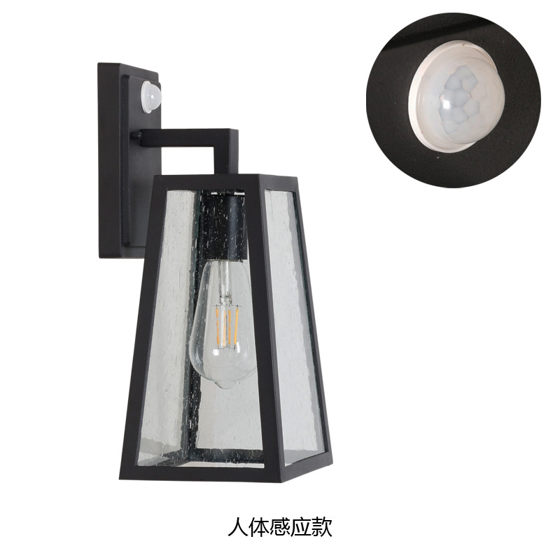 简约人体感应壁灯墙壁灯光感门口灯复古铝材壁灯庭院壁灯户外壁灯
