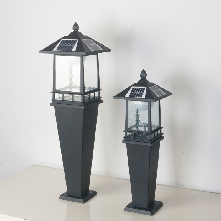 中山中式太阳能草坪灯复古免布线道路灯防水庭院灯批发户外灯具